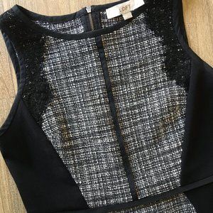 {LOFT} Black & White Tweed Dress 6P